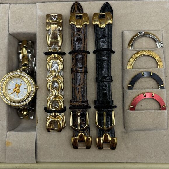 Vintage Disney Winnie The Pooh Watch With Interchangeable Faces WORKING - Picture 1 of 6